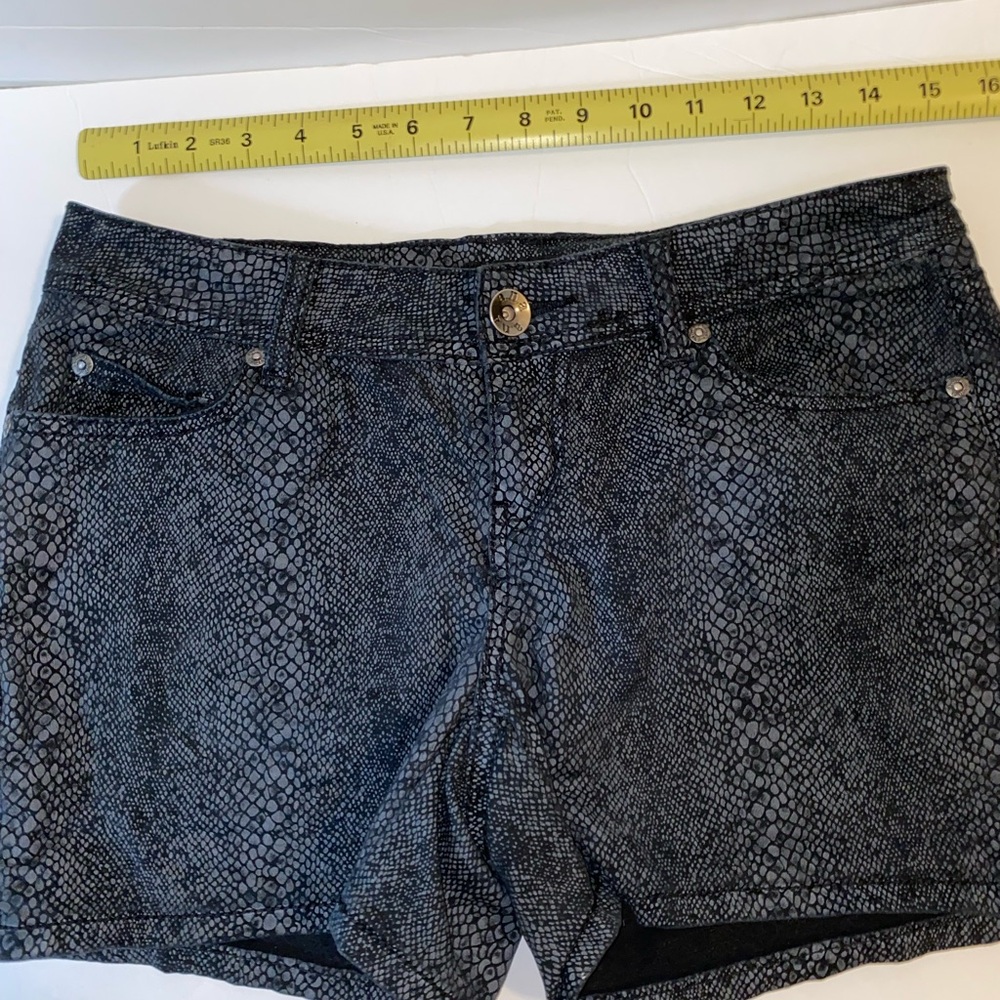 a.n.a Black Jean Shorts with Snake Print